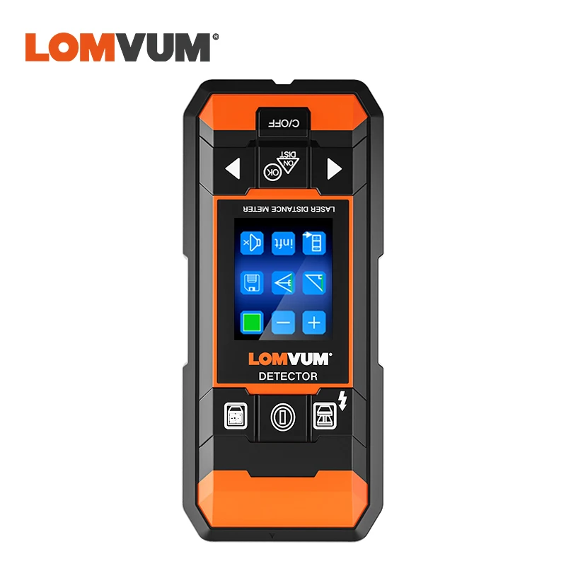

LOMVUM Metal Detector Wiring Detector Laser Meter Multifunctional Hidden Wire Metal Wood Finder Wall Scanner USB Digital Tape