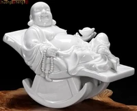 ds china dehua white porcelain buddhism chaise longue maitreya happy buddha statue
