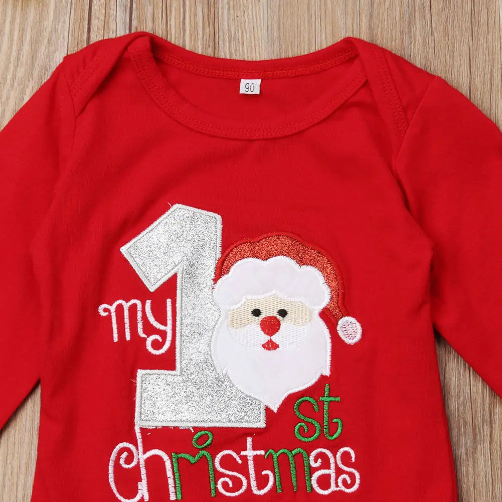 Комплект одежды из 3 предметов для новорожденных с надписью My First Christmas Santa топы
