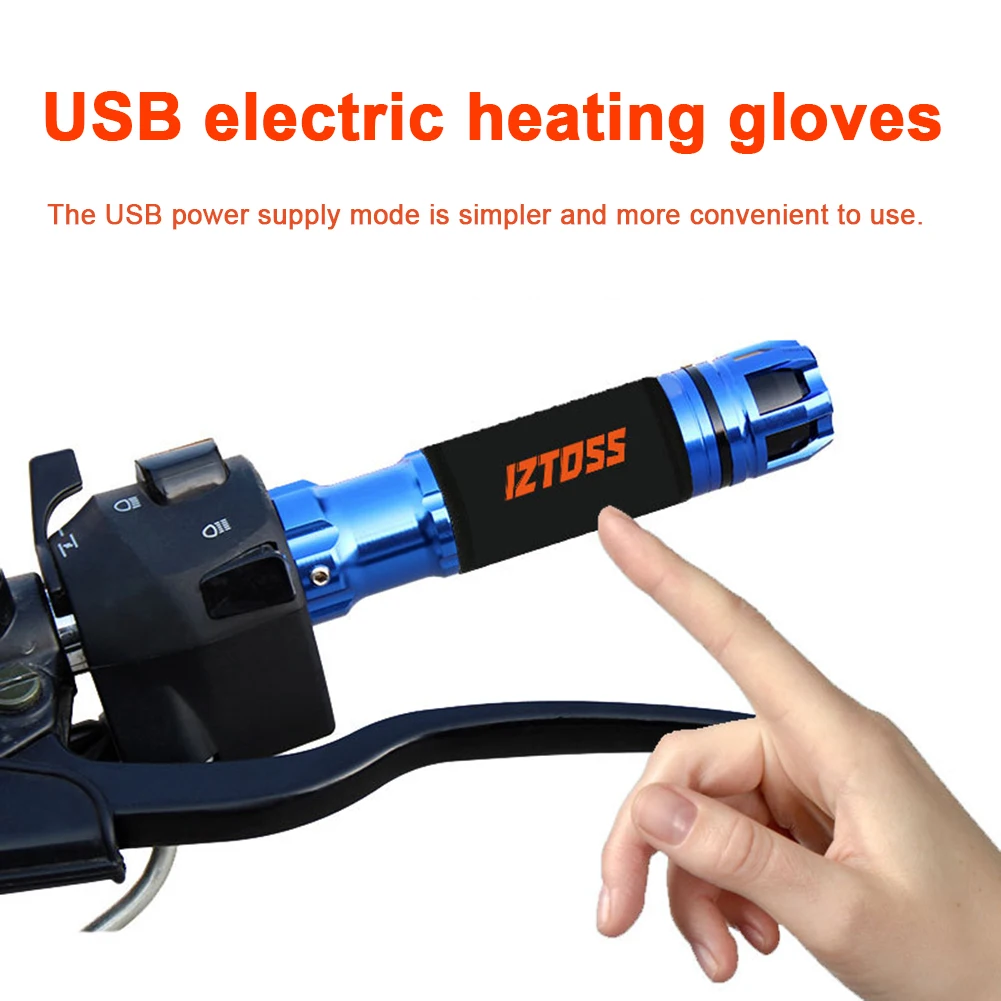 

USB Adjustable Motorcycle Heated Grips Electric MTB Motorbike Handle Heating Heater Bicycle Winter Warm Accessory