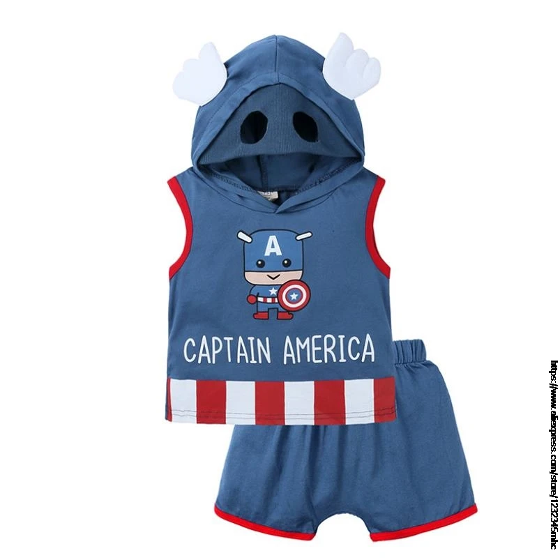 Disney комплекты одежды для мальчиков брендовый принт Человека паука Капитан