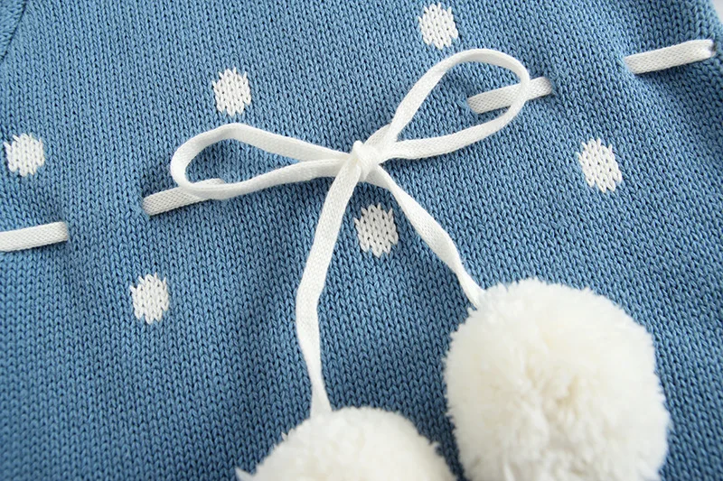 

Baby Knitted Clothes Newborn Baby Girls Bodysuit Long Sleeve Woolen Pompom Infant Jumpsuit For Girls Boys Overalls Clothes