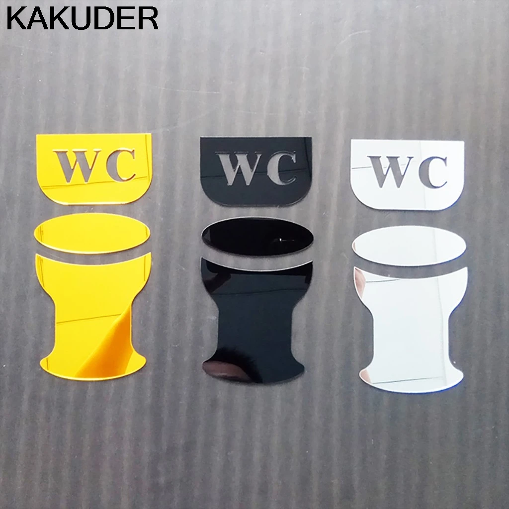 Kakuder стена, наклейка, креативная, сделай сам, модная, индивидуальная, 3D Зеркальная Наклейка на стену, s WC письмо, туалет, ванная комната, наклейки, s номер, искусство