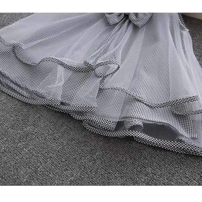 SISTERS Girls Bow-knot Design Mini Dress Children Baby Summer Style Fashion Short Sleeve Party Kids Clothes | Детская одежда и