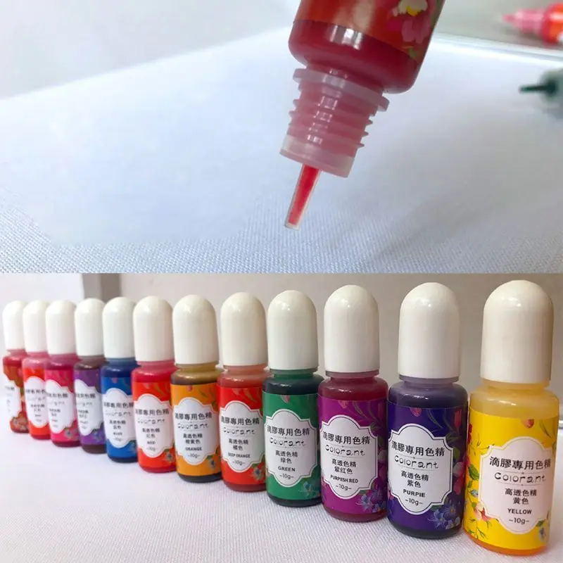

13 Colors Epoxy UV Resin Coloring Dye Liquid Epoxy Pigment Resin Colorant Fading Resistance10ml Translucent