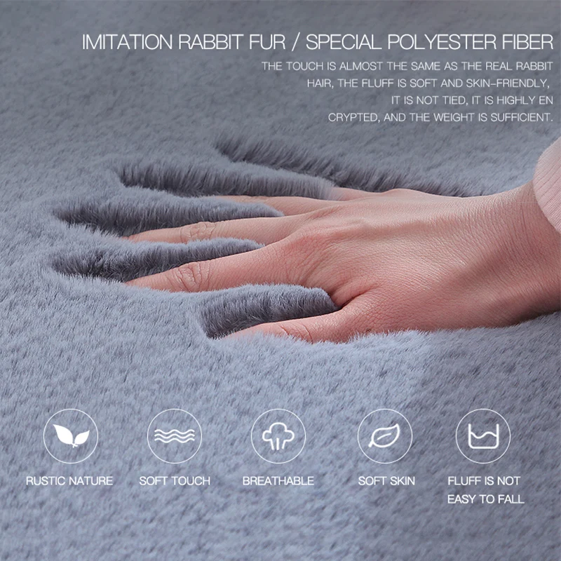 Нордический Пушистый Ковер Из Искусственного Меха микрофибра имитация