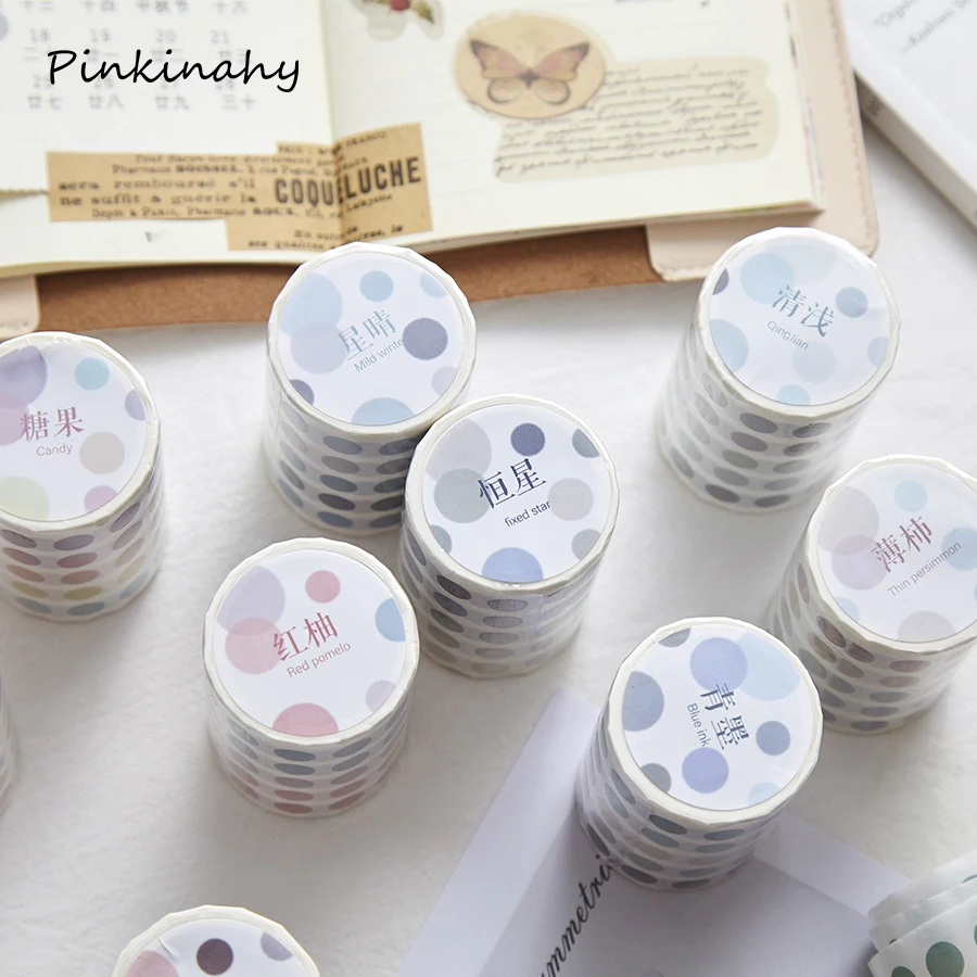 Красочные точки васи лента японская бумага DIY планировщик Маскировочная клейкие