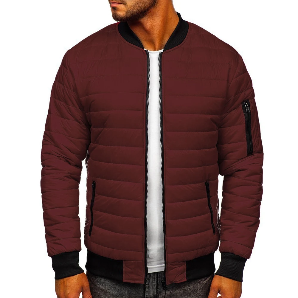 

Solid Color Men Cotton Clothes Light Autumn Coat Jacket Men Warm Outerwear Waterproof Windproof Coat Mens Plus Size Jacket