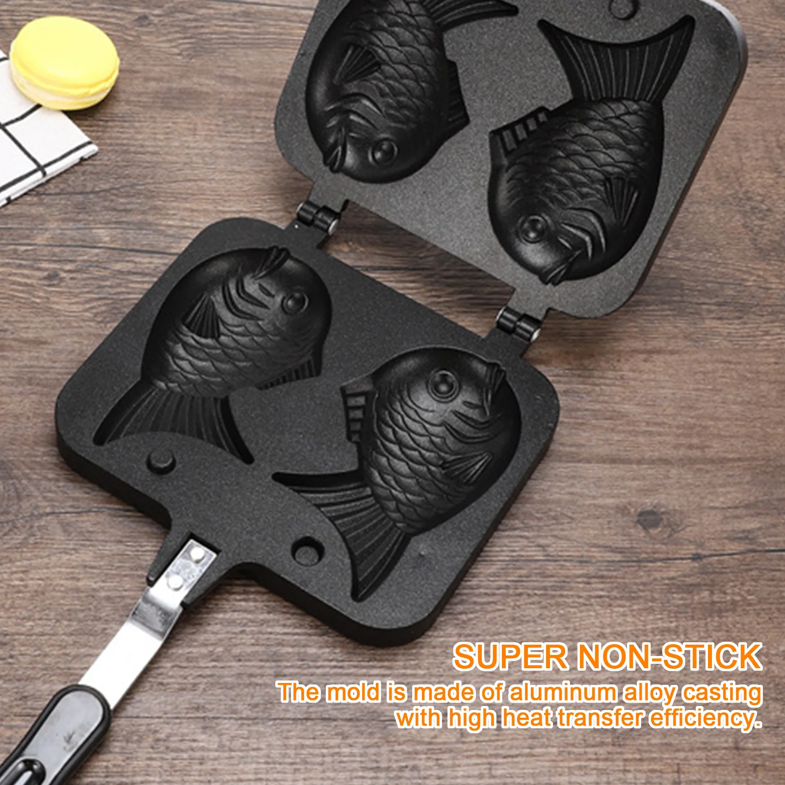 Economici Taiyaki Pan Waffle Cake Maker Viene Fornito Con Pennello Per Olio In Silicone Waffle Cake Maker A Forma Di Pesce Viene Fornito Con Pennello Per Olio In Silicone