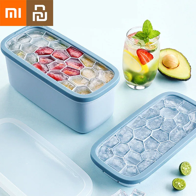 

Поднос для льда Xiaomi Youpin, необычная форма для льда, двухслойная силиконовая форма для льда, коробка для хранения льда, креативный домашний хо...