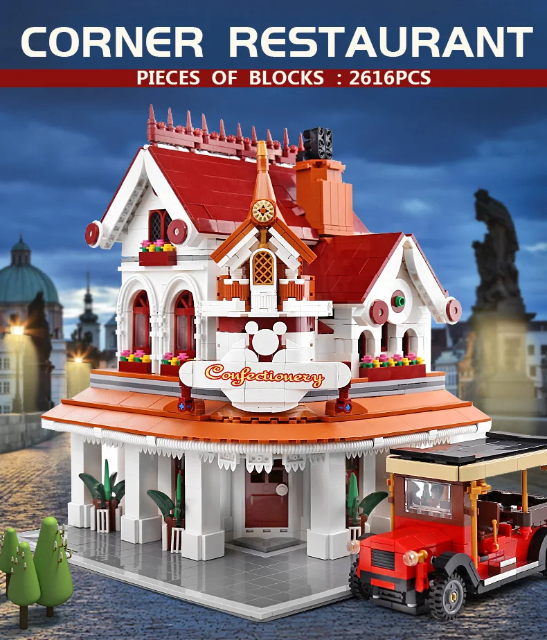 

Форма KING MOC, конструктор «Райский угол» для ресторана, наборы моделей для сборки блоков, детские развивающие игрушки, подарки на день рожден...