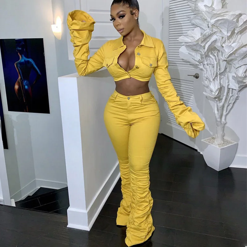 Для женщин Комплект из 2 предметов укороченные куртки длинные брюки для девочек