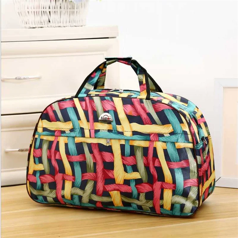 54cm*33cm*17cm Cheap Large Capacity Women Travel Bag Tote Men Luggage Duffle Bag New Flower Print Female HandBag