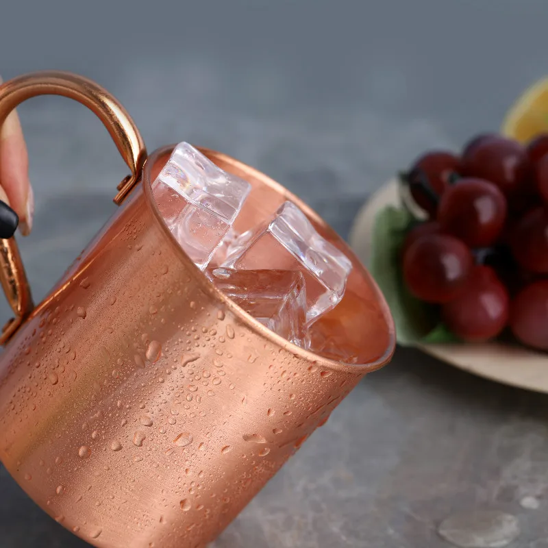 

Pure Copper Mug Creative Coppery Handcrafted Durable Moscow Mule Cocktail Cup For Restaurant Bar Drinkware Party Kitchen h2