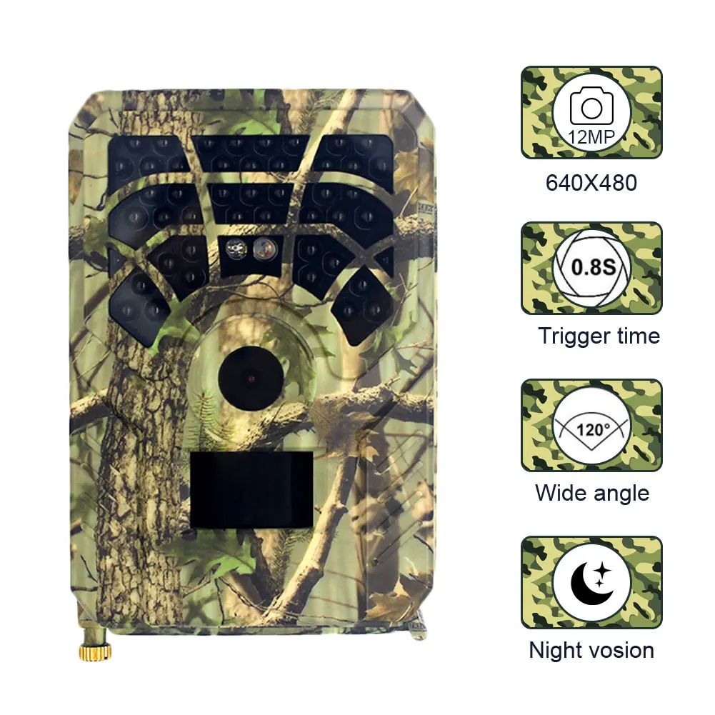 

Hunting Camera PR300A Monitoring Trail Camera 12MP 720P 120 Degrees PIR N Night Vision Wildlife Trail Thermal Imager Video Cam