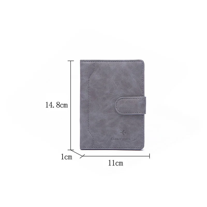 

Pu Solid Color Anti-theft Passport Holder Fashion and Simple Document Bag Ultra-thin Multifunctional Card Case Unisex 2020 New