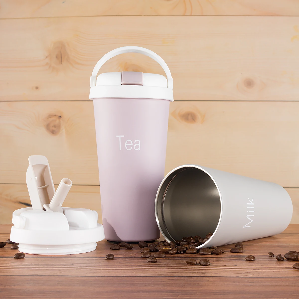 Термос с соломинкой и двойными стенками из нержавеющей стали | Вакуумные фляги