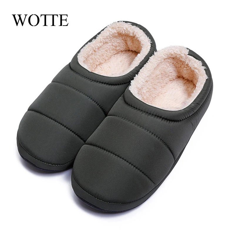 

Home Slippers Winter Man Slippers House Cotton Shoes Fleece Warm Anti-skid Man Slippers Plus Size High Quality обувь мужская