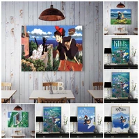 canvas painting kikis delivery service movie hayao miyazaki japan anime poster prints wall art pictures living room home decor
