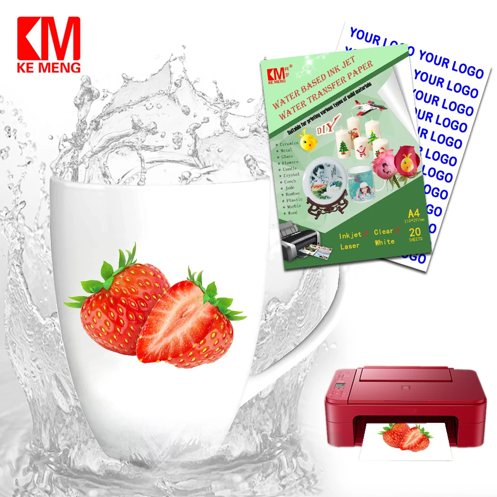 

Trasferimento Scivolo D'acqua Stampabile Carta Ad Alta Risoluzione Design Inkjet Waterbased PaintSlide Decal Transfer Paper Mugs