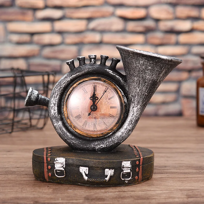 [New] винтажная скульптура имитация чемодан для саксофона модель часов статуэтка