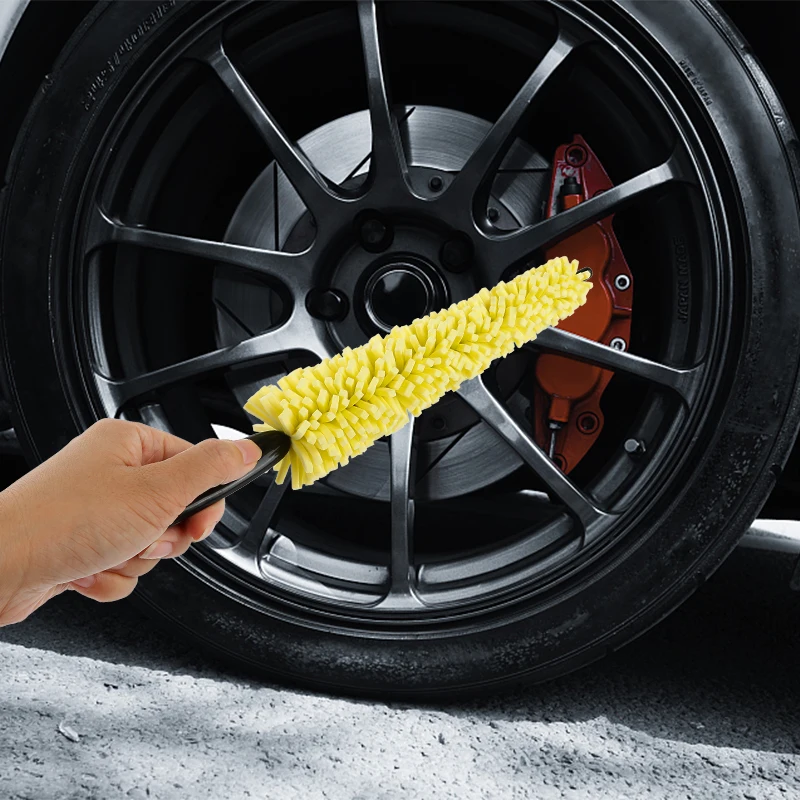 

Car Wheel Brush Wheel Tire Rim Cleaning Brush With Plastic Handle Detailing Cleaner Washing Tool Auto Wash Maintenance Tool