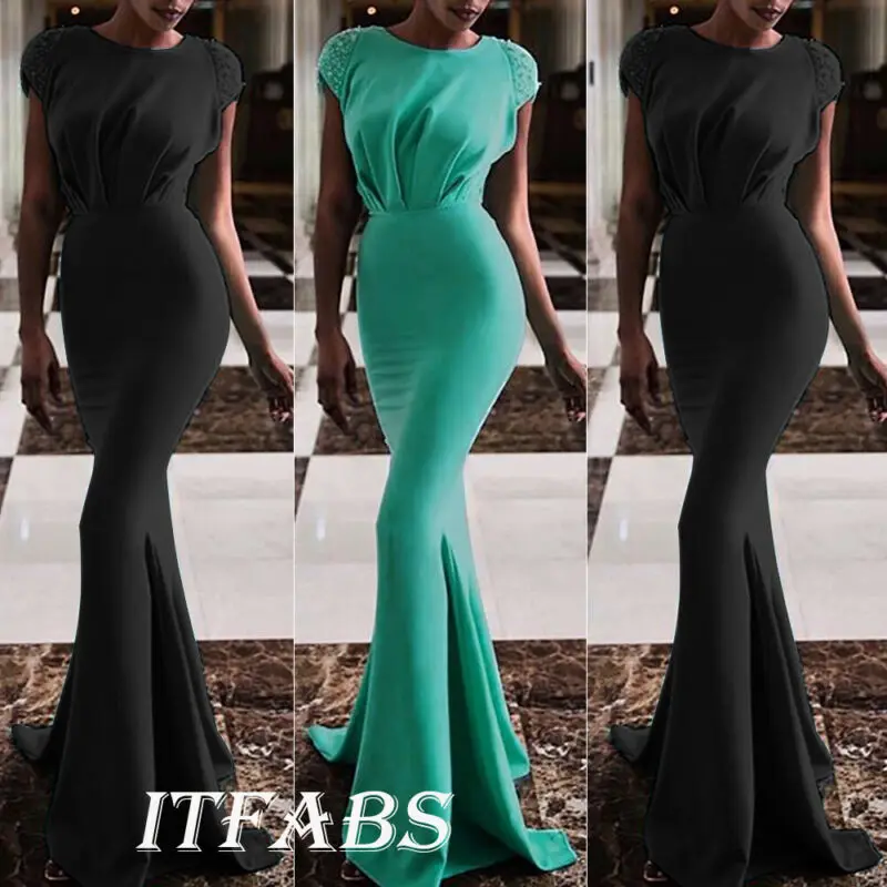 Элегантное Длинное Вечернее Платье с открытой спиной простое черное вечернее