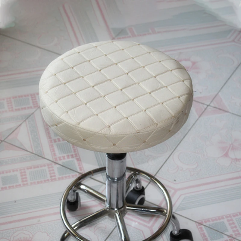 Creamy-white Чехол на стул для дома Круглый Барный Чехол для стула протектор хлопок ткань Чехлы для стула для стоматолога парикмахерский салон чехол funda silla - Цвет: Creamy-white