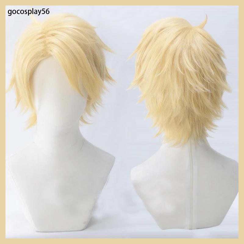 

Ensemble Stars Narukami arashi Cosplay Wig Yellow Short Synthetic Hair Heat Resistant Golden for Adult Halloween Role Play