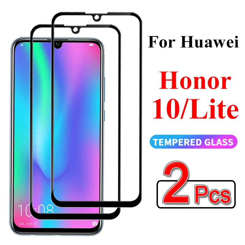 2 шт. Защитное стекло для huawei honor 10 lite закаленное светильник huawey tremp verre Screen Protector cam