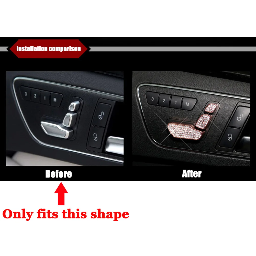 Кнопка регулировки для автомобильного сиденья алмазная Накладка Mercedes Benz B C E ML GL