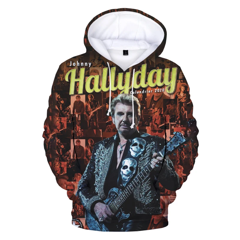 

Newest France Rock Singer Johnny Hallyday 3D Printed Hoodies Unisex Harajuku Hip Hop Hoodies O-neck Polysester Pullover Coats