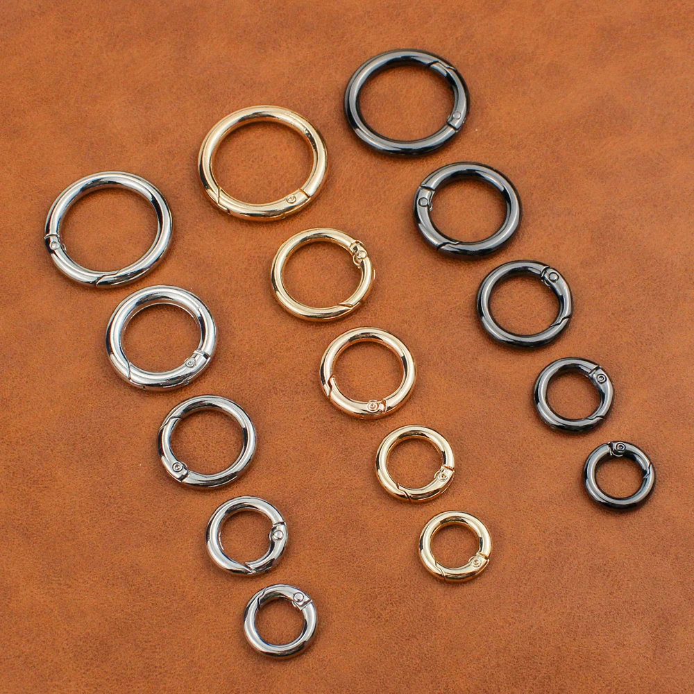 4Pcs Openable Keyring Metal Spring Gate O Ring Leather Bag Belt Strap Buckle Dog Chain Snap Clasp Clip Trigger Luggage | Багаж и сумки