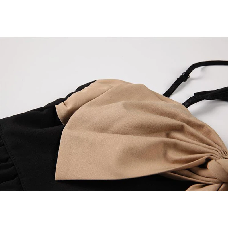 Женское платье с бантом без рукавов летнее тонкое открытой спиной и высокой