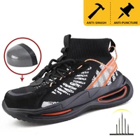 male indestructible work shoes sneakers men boots anti puncture safety shoes men anti smash work boots steel toe shoes footwear