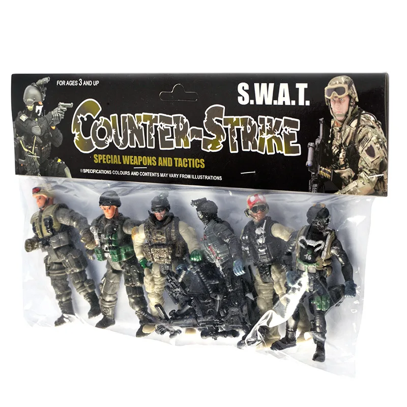 6 шт./лот Counter-Strike CS CF мульти-аксессуар 4 дюйма солдат PVC коллекционная игрушка