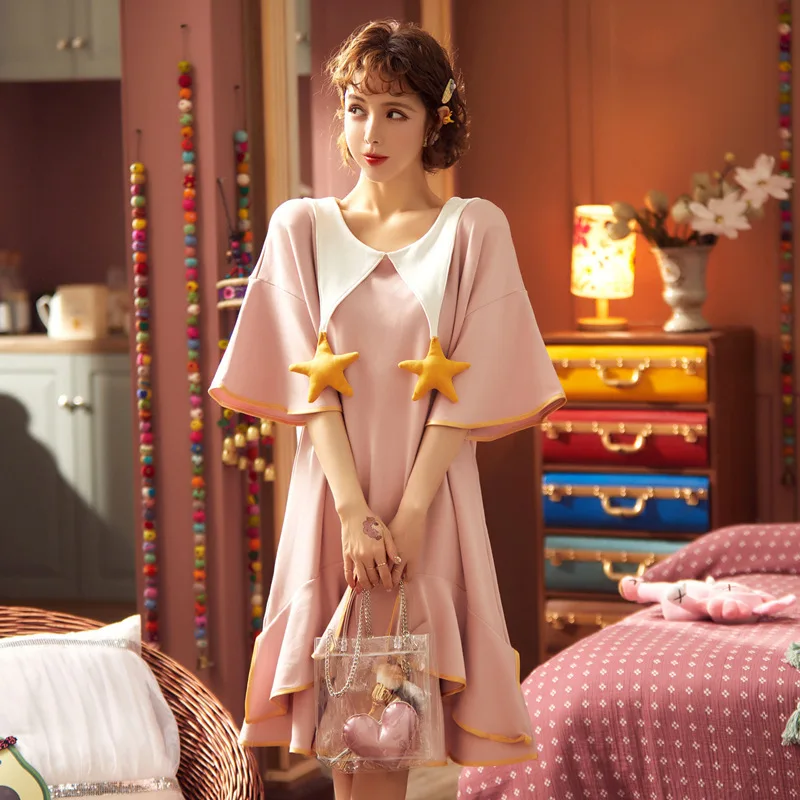 Ночная рубашка свободного покроя и размера плюс темно синий костюм с рукавами