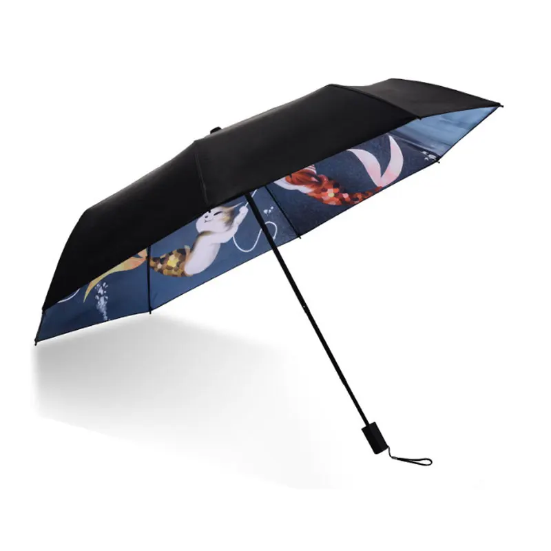 Mini Pocket Umbrella Women 3 Folding Sun Windproof Sunny Rainy Manual Umbrellas Vera Bradley Rain Gear 60U0043 | Дом и сад