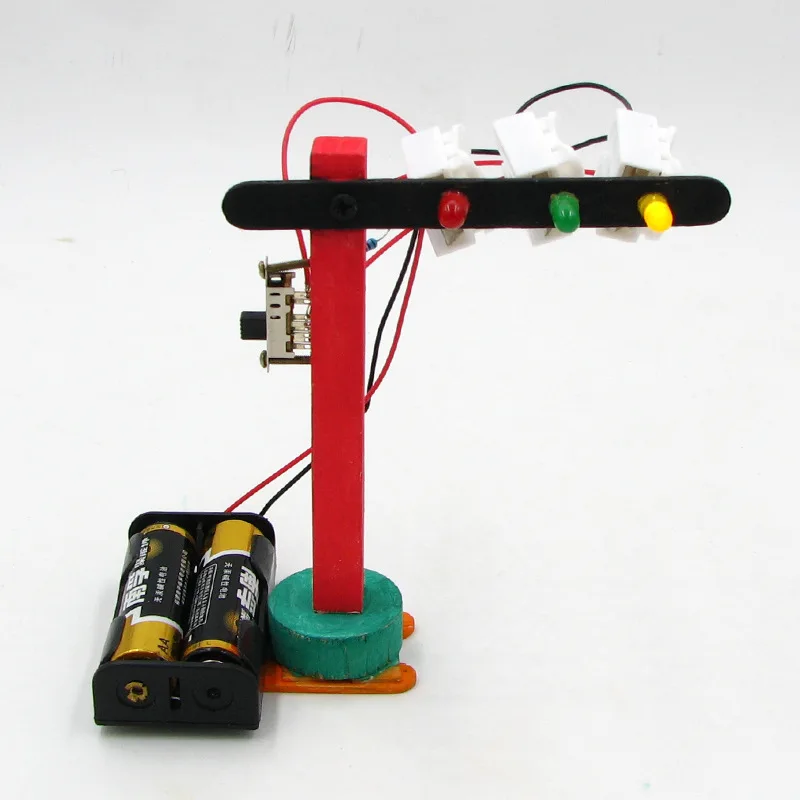 Electronic Circuits Teaching Children's Science Experimenting Electric Physics DIY Traffic light Creative Toys |
