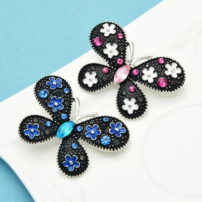 

Wuli&baby Flower Butterfly Brooches Women Unisex 2-Color Enamel Insects Party Office Brooch Pins Gifts