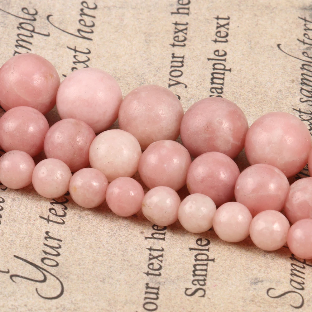 

Natural Stone Pink Opal Round Spacer Beads for Jewelry Making DIY Bracelet Necklace Accessories 6 8 10mm Minerals Beads 15''