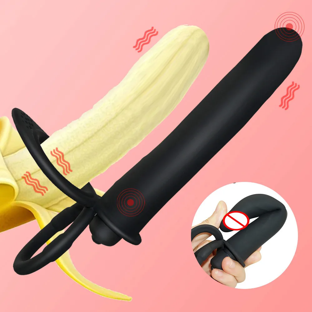 Двойной вибратор пенис Strapon страпон Анальная пробка для взрослых человек Секс