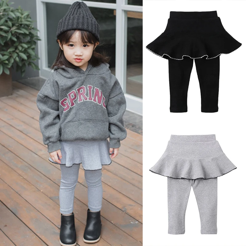 Cotton Girls Pants Kids Skirt-leggings 0-5Y Clothing Autumn Leggings Warm Baby Girl Skirt-pants High Quality | Мать и ребенок