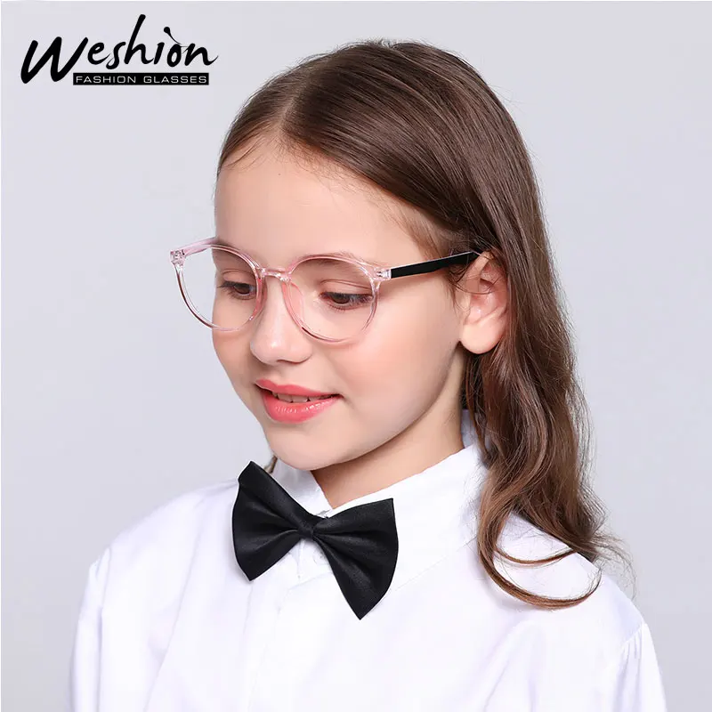 Очки для девочек с защитой от синего света, Индивидуальные Близорукие/гиперметропические линзы TR90, рамка по рецепту UV400