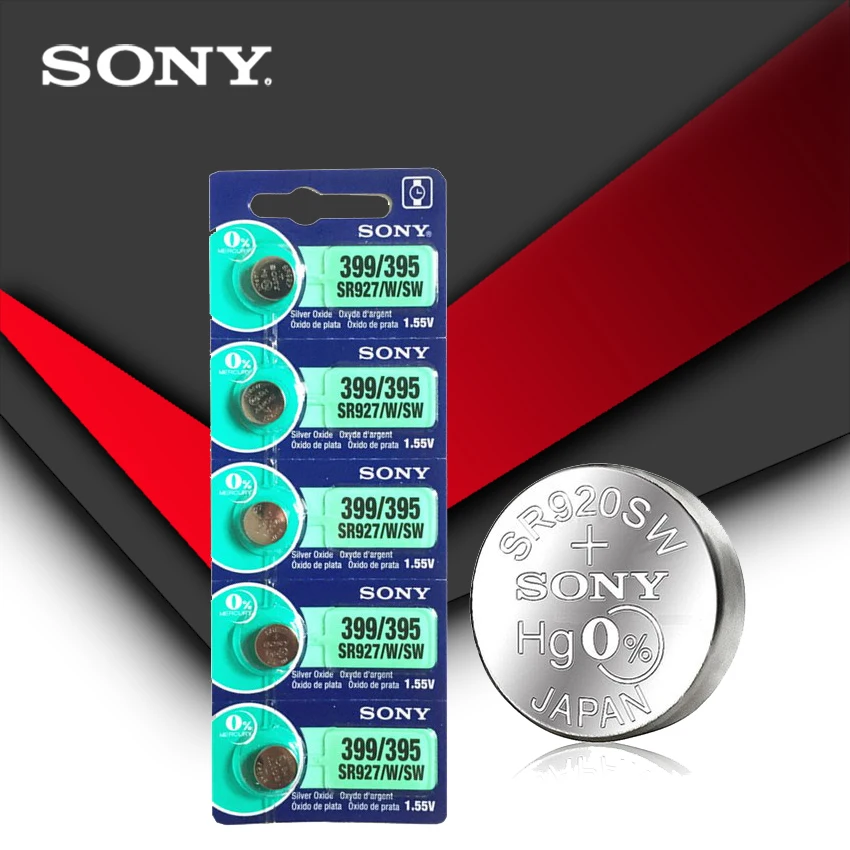 Батарейка для часов Sony 100% оригинальная 395 SR927SW 399 SR927W LR927 AG7 1 55 V 10 шт. сделано в