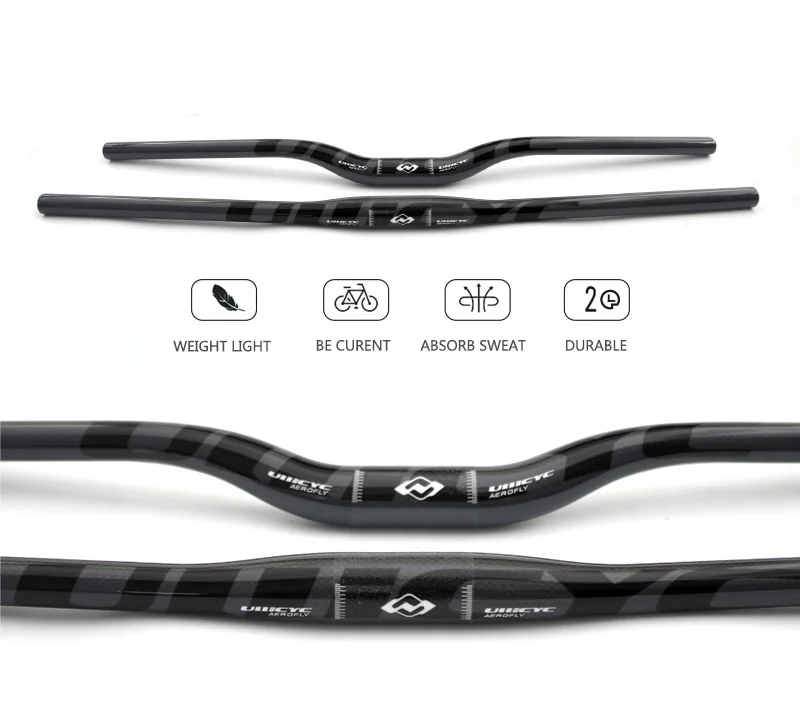 

Полностью карбоновый руль для горного велосипеда 3K, глянцевый черный, руль с плоским/подъемом, запчасти для велосипеда 31,8*580-740 мм