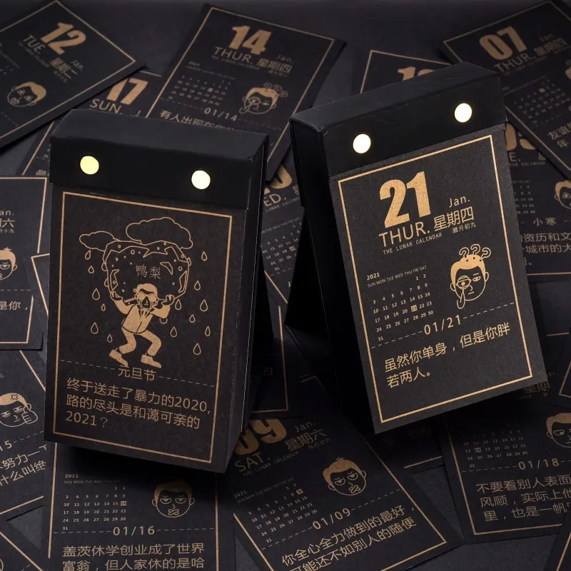 

2021 Poison Chicken Soup Hand Torn Calendar One-way Desk Calendar Desktop Creative Decoration New Year Gift Year for men boys