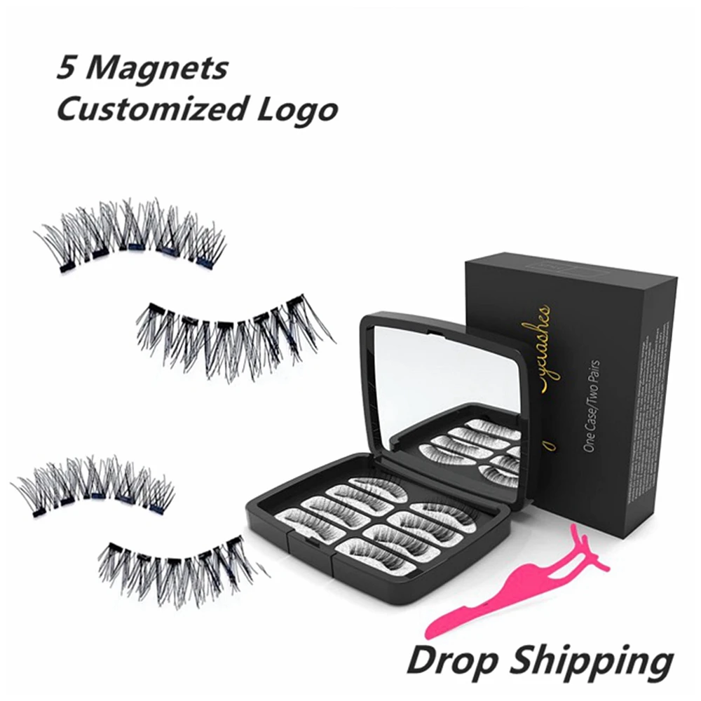 

2 Pcs Magnetic Eyelashes with Clip Set,No Glue,Cilios Magnetico,Pestañas Magneticas,Natrual Faux Cils Magnetique,False Eyelashes