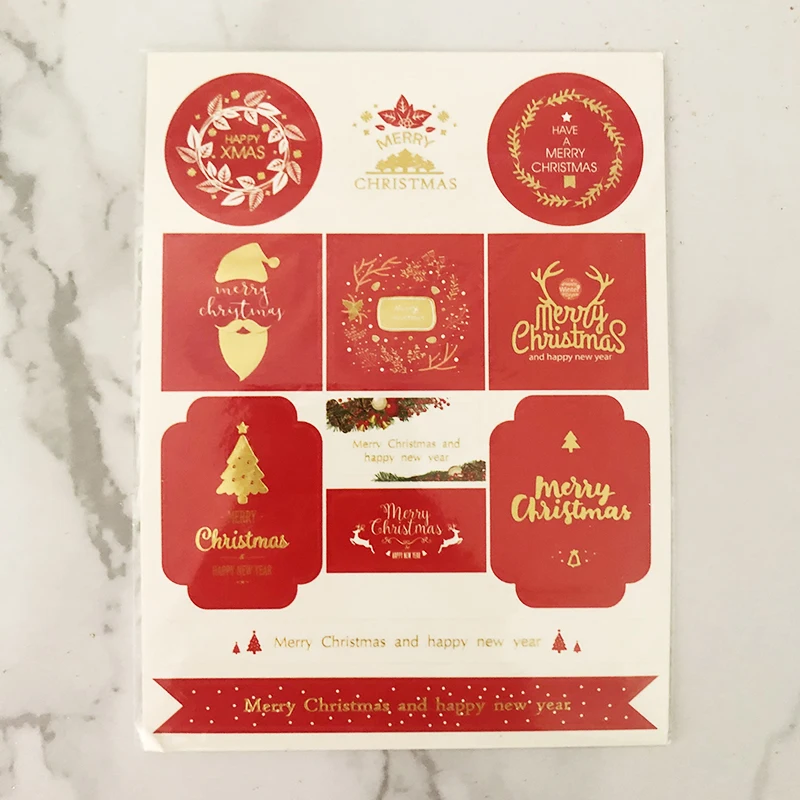 4 Set/Lot DIY Cute Christmas Sticker Labels Paper Adhesive Gift Tags Seal Label sticker set For child decoration Scrapbook Post | Дом и сад
