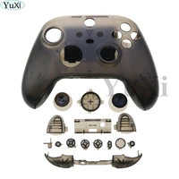 yuxi replacement part clear black front faceplate cover back housing shell case for xbox series x s controller with buttons